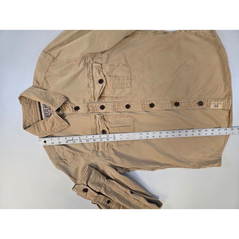 Vintage Ruehl No 925 Mens XL Khaki Tan L/S Military Style Utility Shirt Jacket - Picture 14 of 15